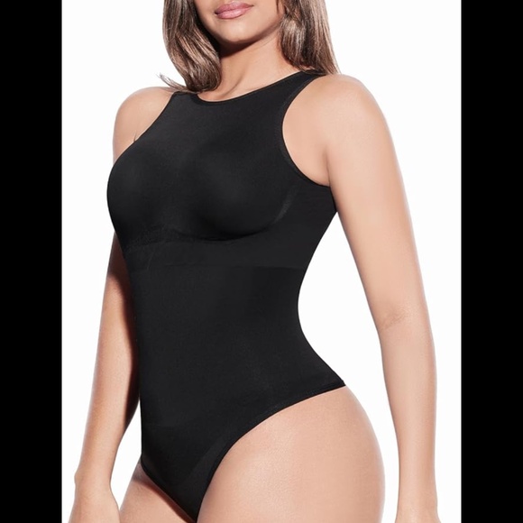 FeelinGirl Sleeveless Tummy Control Seamless Bodysuit Shapewear Top - Picture 3 of 10